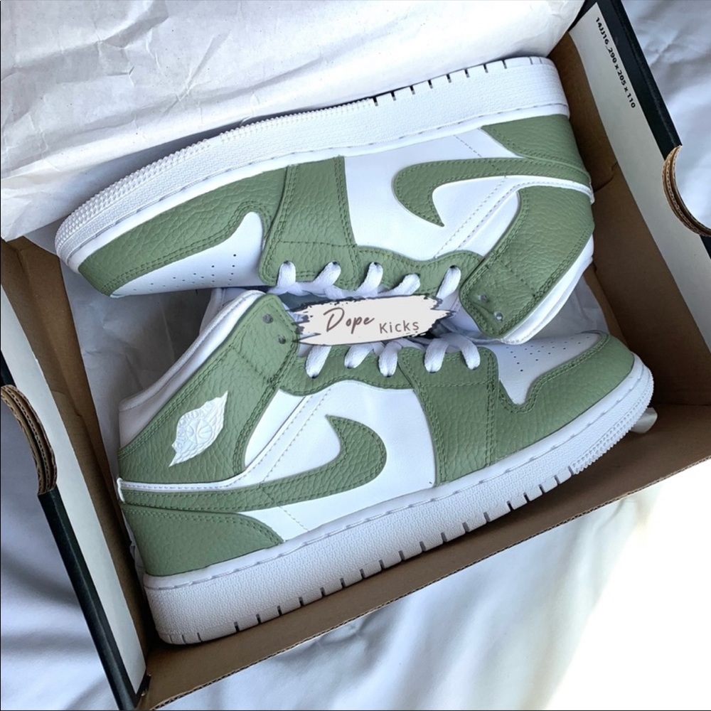 Sage Green Air Jordan 1 Mids